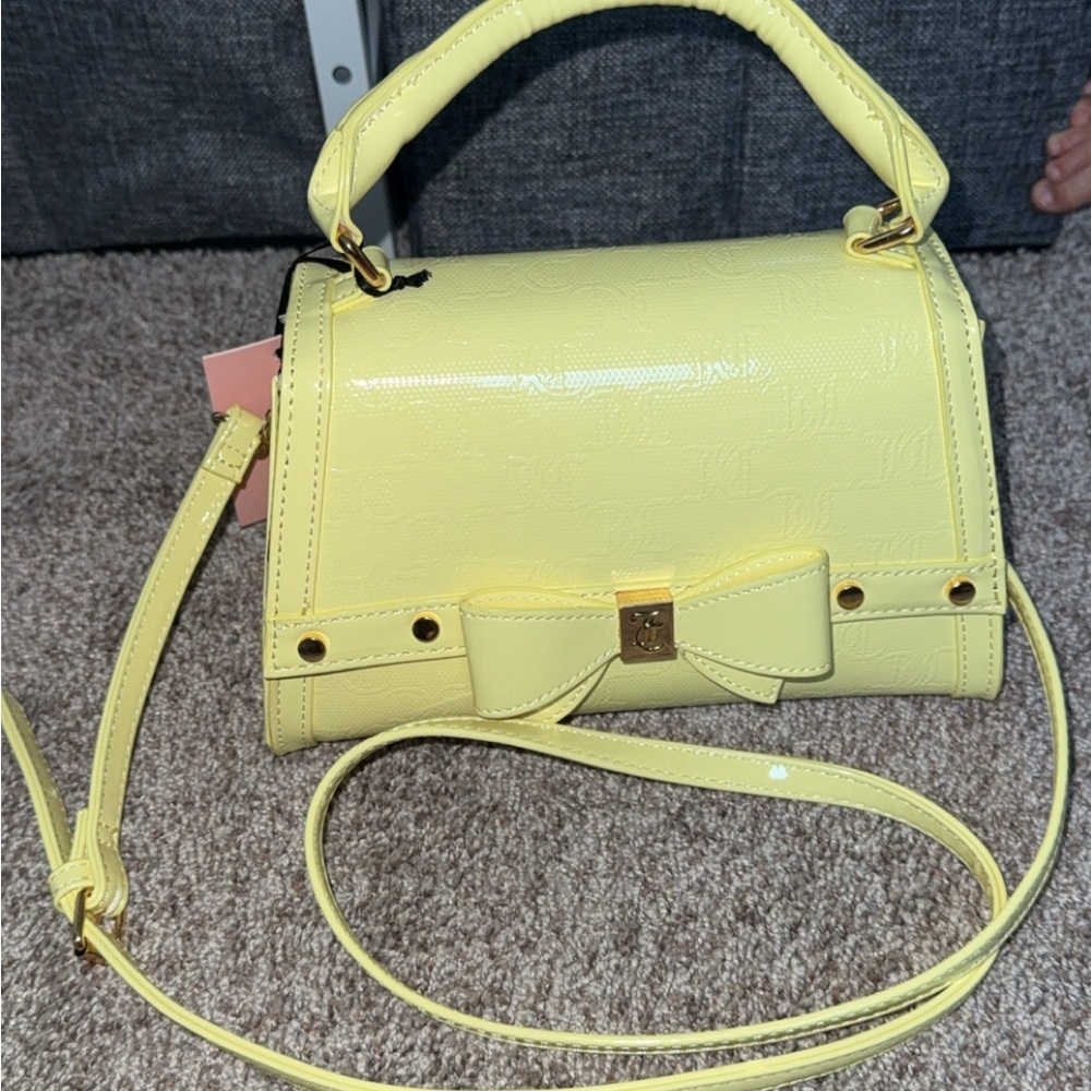 Juicy couture yellow handbag with bow